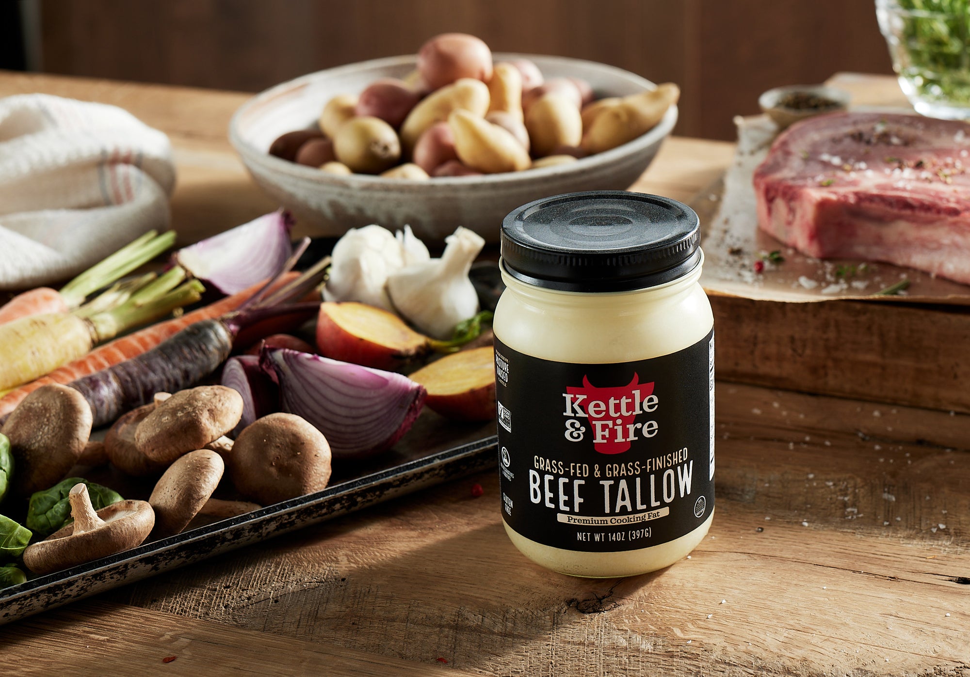 100% Grass-Fed & Finished Beef Tallow - 14 oz