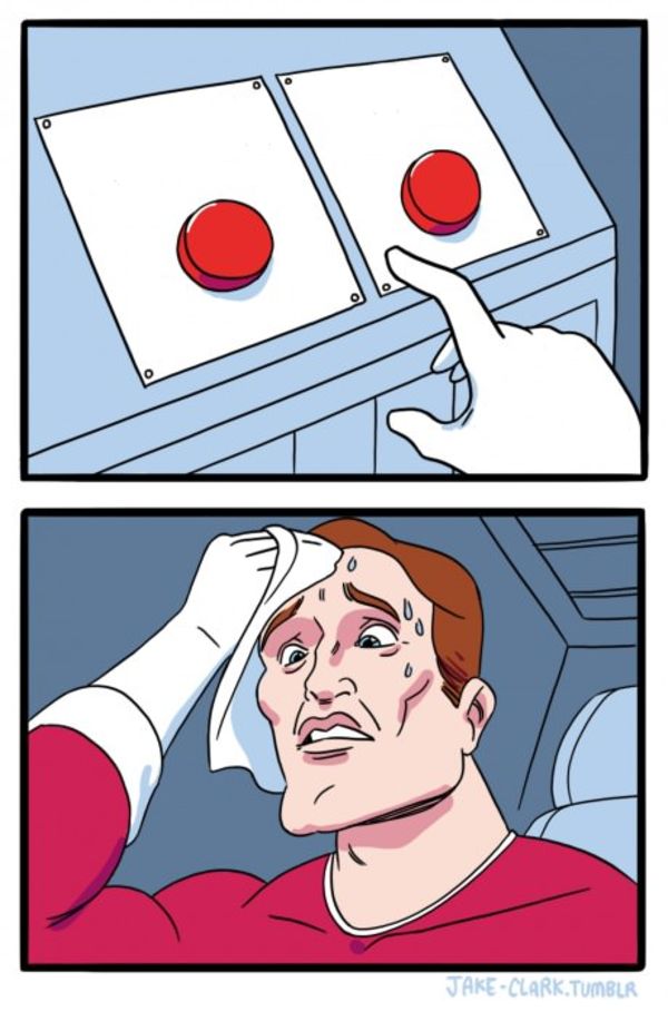 Two Buttons meme about Kettle & Fire