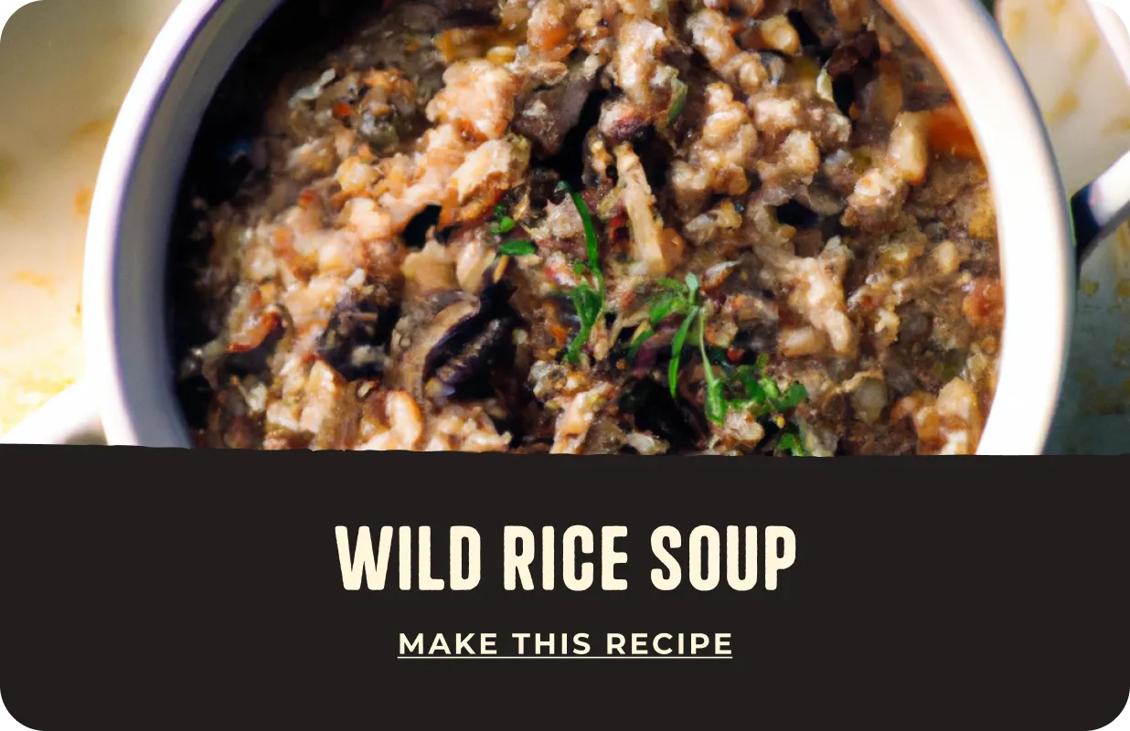 Wild rice soup with mushrooms
