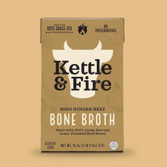 100% Grass-fed Miso Ginger Beef Bone Broth carton