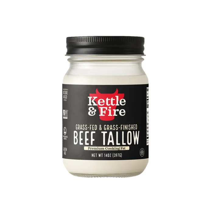 100% Grass-Fed & Finished Beef Tallow jar