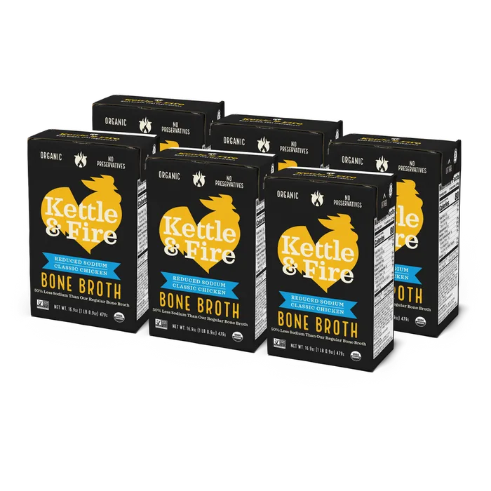 6 Pack Reduced Sodium Chicken Bone Broth